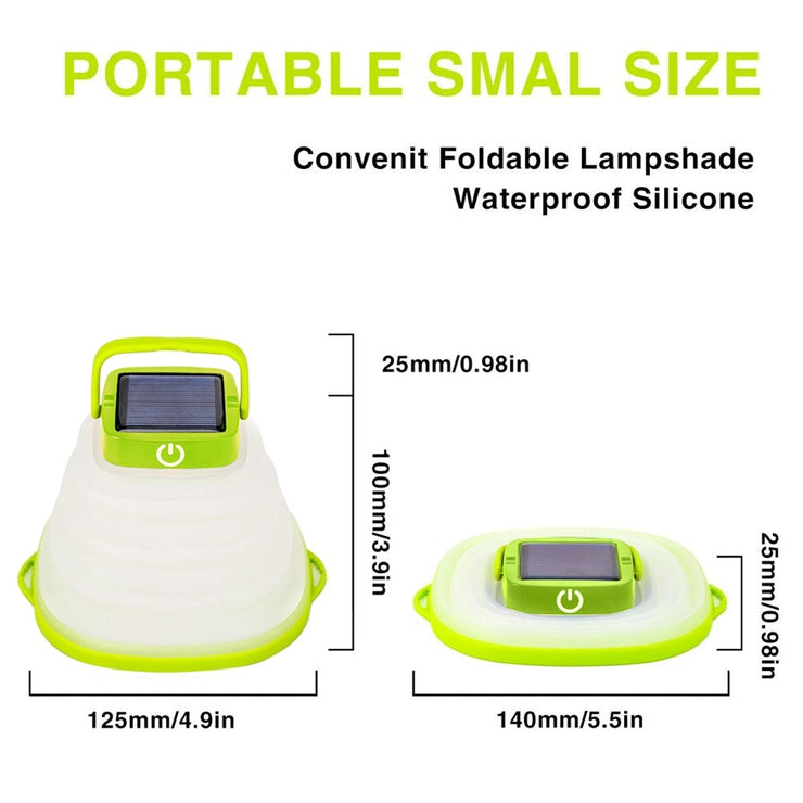 Lampe de Camping pliable, étanche IP68, lanterne solaire pliable, éclairage de tente, Rechargeable par USB, outils de nuit en plein air