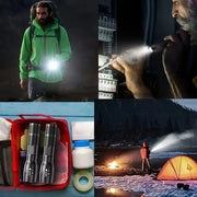 Lampe de poche tactique LED haute puissance Zoom 5 modes Torche portable étanche pour le camping Randonnée Chasse en plein air Alliage d'aluminium Lampe de poche tactique lumineuse LED 5 modes Zoomable Projecteur portable