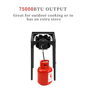 Cuisinière de camping en plein air cuisinière à gaz Propane haute pression Portable en fonte Patio brûleur de cuisson brûleur unique 75000-BTU