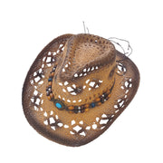 Chapeau de plage en plein air, chapeau de paille de Cowboy, chapeau haut-de-forme, protection solaire