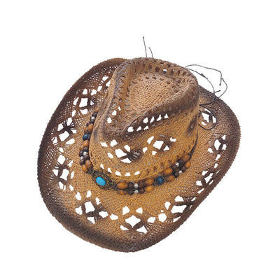 Chapeau de plage en plein air, chapeau de paille de Cowboy, chapeau haut-de-forme, protection solaire