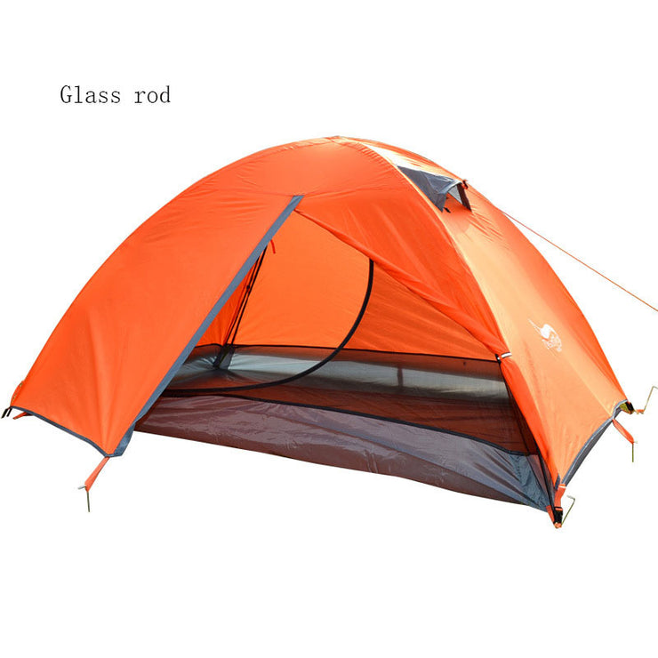 Tente de Camping légère Double couche en fibre de verre, tente de voyage Portable étanche pour 2 personnes