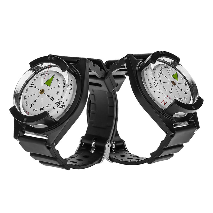 Outdoor Mini Lightweight Wristwatch ABS Compass Rubber Watchband Tool Accessory