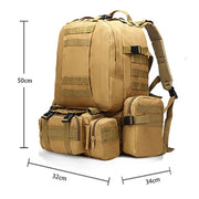 Sac à dos tactique 55L 4 en 1 sac de sport Molle pour hommes