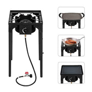 Cuisinière de camping en plein air cuisinière à gaz Propane haute pression Portable en fonte Patio brûleur de cuisson brûleur unique 75000-BTU