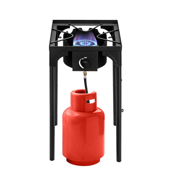 Cuisinière de camping en plein air cuisinière à gaz Propane haute pression Portable en fonte Patio brûleur de cuisson brûleur unique 75000-BTU